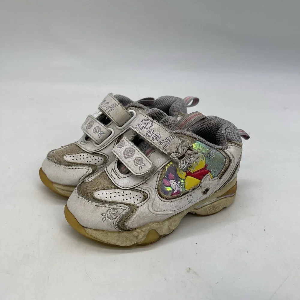 Winnie the Pooh 90s Baby Shoes Kids 4 Butterfly Pink Purple Buster Brown &co
